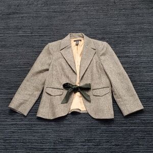 Laundry By Shelli Segal Gray Blazer with Black Bow